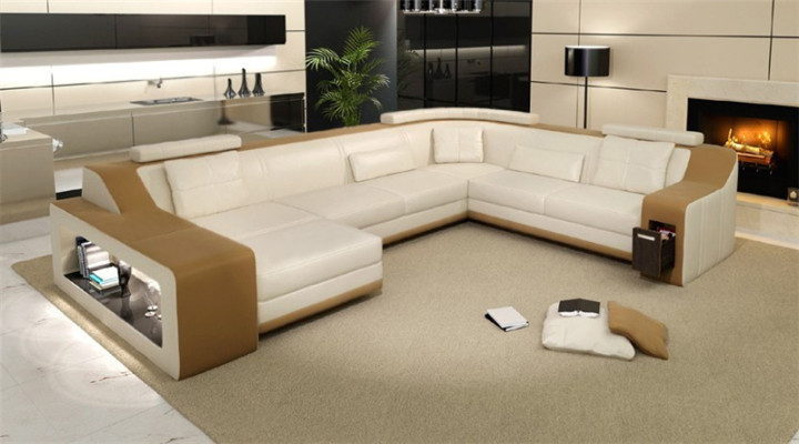 Narożnikowa kanapa Sofa Żywy krajobraz U Form Podkładka Kanapa Sofa skórzana Sofy Sofy skórzane Nowość