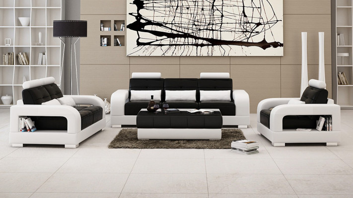Sofa skórzana Zestawy kanapowe Siedziba Podkładka Sofa Chouch Ustawić 3+2+1 Skóra Materiał