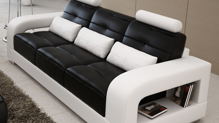 Sofa skórzana Zestawy kanapowe Siedziba Podkładka Sofa Chouch Ustawić 3+2+1 Skóra Materiał