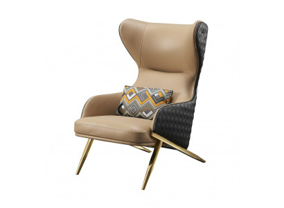 Fotel Relaks Skóra Lounge Club Podkładka Design Couch Sofa miejsce do siedzenia Luxury Beige Nowość