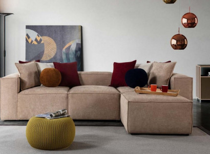 Beżowy Salon Luksusowa Narożnikowa kanapa Sofa w Kształcie L Podkładka Nowoczesne Kanapy Nowość