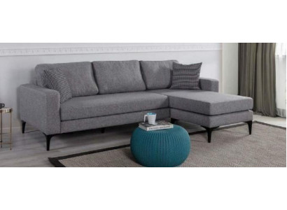 Zestaw do salonu L Shape Szara Sofa Meble tapicerowane Designe Couch Narożnikowa kanapa