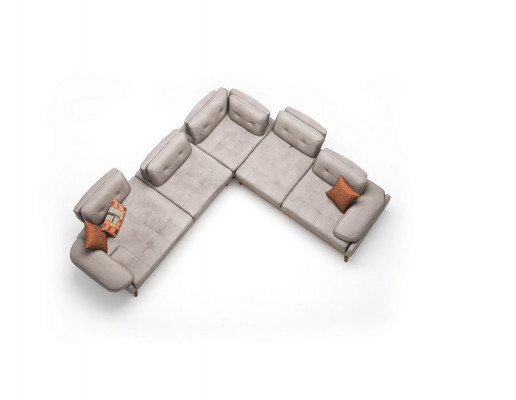 Beżowa Sofa do Salonu w Kształcie L Designerska Luksusowa Narożnikowa kanapa Nowoczesna Kanapa Nowość