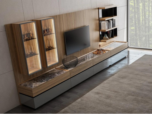 Nowoczesny Design Meble Jednostka Ścienna Zestaw stojaków TV Półki Ścienne Meble Drewniane Nowe