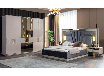 Nowoczesny zestaw Sypialnia Design Meble Nowe Meble Łóżko z 2x Szafki nocne