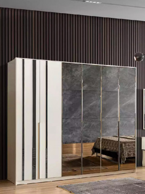 Szafa Luksusowa Sypialnia Drewno Szafa Szklana Szafka Meble Design