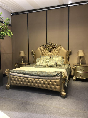 Łóżko Design Podwójne łóżko luksusowe Classic Baroque Chesterfield 184x214cm nowość