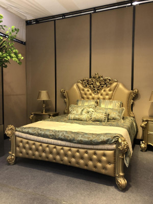 Łóżko Design Podwójne łóżko luksusowe Classic Baroque Chesterfield 184x214cm nowość