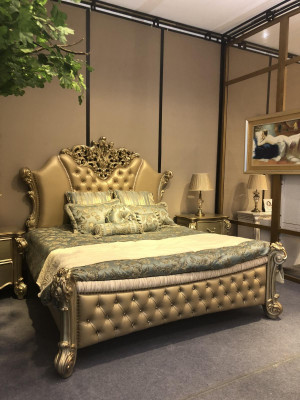 Łóżko Design Podwójne łóżko luksusowe Classic Baroque Chesterfield 184x214cm nowość