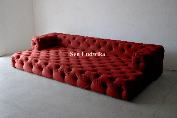 Design Chesterfield Zestaw sofowy Big xxl Sofa 5-miejsce siedzące Couch Podkładka Sofy