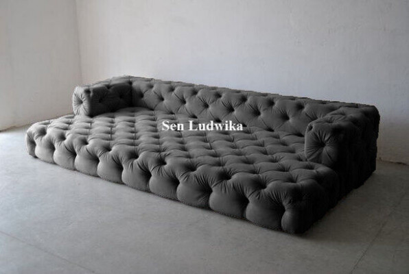 Design Chesterfield Zestaw sofowy Big xxl Sofa 5-miejsce siedzące Couch Podkładka Sofy