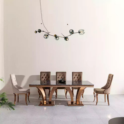 Luksusowy Stół obiadowy Nowoczesne stoły do ​​jadalni stoły Design Metal Tabela