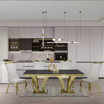 Luksusowy Stół obiadowy Nowoczesne stoły do ​​jadalni stoły Design Metal Tabela