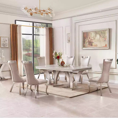 Luksusowy Stół obiadowy Nowoczesne stoły do ​​jadalni stoły Design Metal Tabela