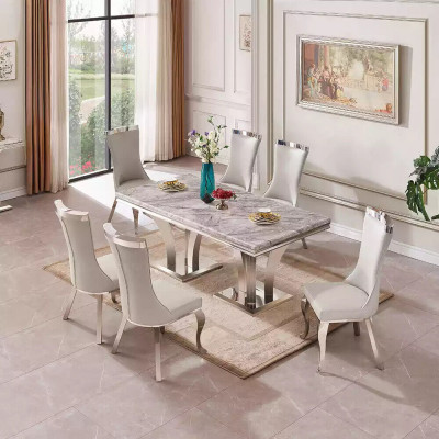 Luksusowy Stół obiadowy Nowoczesne stoły do ​​jadalni stoły Design Metal Tabela