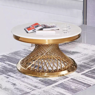 stolik kawowy Design Living Room Luxury Stal zagrożenia Okrągłe Stoliki boczne Meble