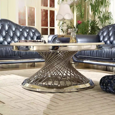 stolik kawowy Design Living Room Luxury Stal zagrożenia Okrągłe Stoliki boczne Meble