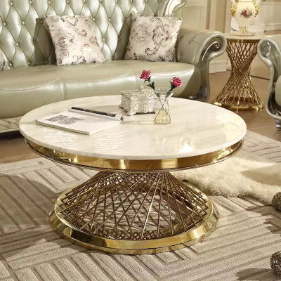 stolik kawowy Design Living Room Luxury Stal zagrożenia Okrągłe Stoliki boczne Meble
