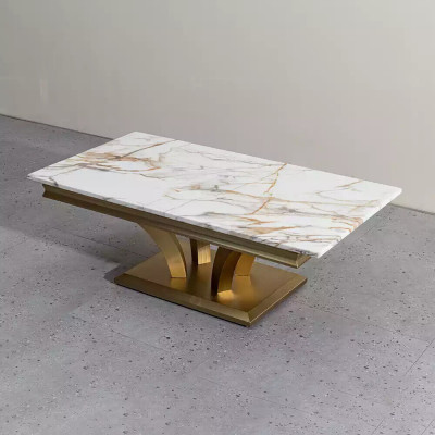 stolik kawowy Design Living Room Luxury Stoliki do kawy stoły Meble Gold 115x70