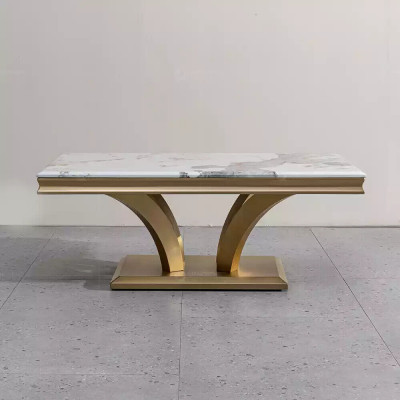stolik kawowy Design Living Room Luxury Stoliki do kawy stoły Meble Gold 115x70