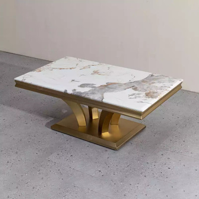 stolik kawowy Design Living Room Luxury Stoliki do kawy stoły Meble Gold 115x70