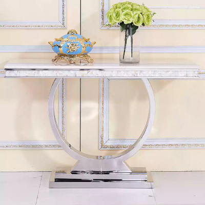 Konsole kredensowe srebrne Tabela Luxury Tabela Silver Chrom 120x40cm