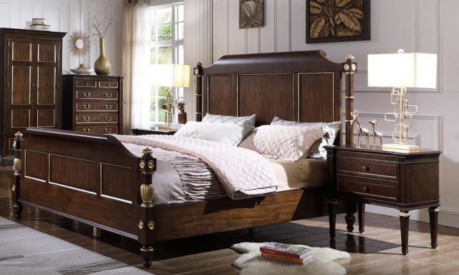 Łóżko 2x Stolik nocny Kredens Komplet Sypialnia Meble Zestaw 4szt. Nowość