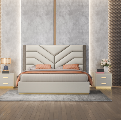 Łóżko Design Luksusowe podwójne łóżko 180x200cm Sleep Pokój Modern New