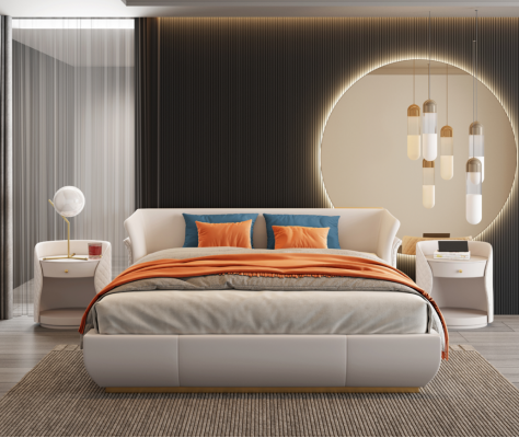 Łóżko Podkładka Design Luksusowe łóżko podwójne Sleep Pokój 180x200cm Nowość