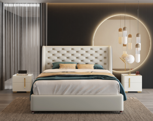 Sypialnia Meble designerska Łóżko rama łóżka podwójne łóżka elegancja Drewno