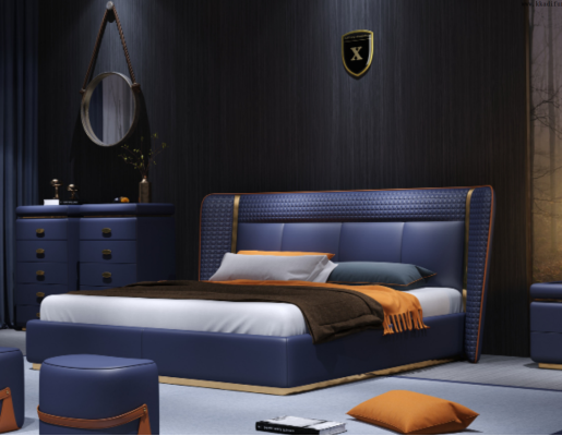 Luksusowa Sypialnia Łóżko Podkładka Design Luksusowe podwójne łóżko Hotel Meble