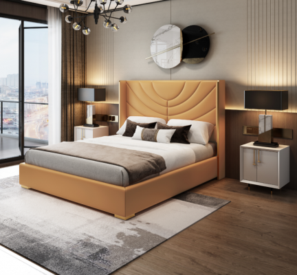Design Podwójne łóżko Łóżko 180x200cm Hotel Meble Luxury Podkładka Sypialnia
