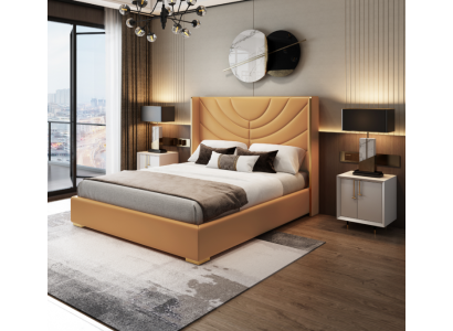 Design Podwójne łóżko Łóżko 180x200cm Hotel Meble Luxury Podkładka Sypialnia