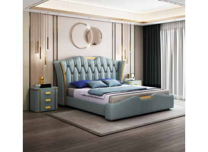 Łóżko łóżko Double Hotel Luxury Stal nierdzewna Modern Designer Sypialnia