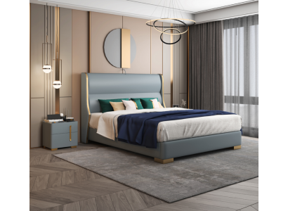 łóżko podwójne Pokój Drewno 180x200cm Łóżko Podkładka design Luxury