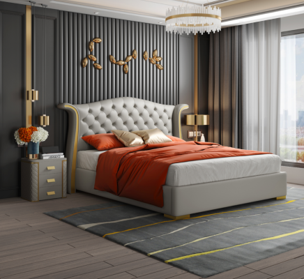 Chesterfield podwójne łóżko Sypialnia Podkładka luksusowe łóżko 180x200cm