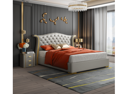 Chesterfield podwójne łóżko Sypialnia Podkładka luksusowe łóżko 180x200cm