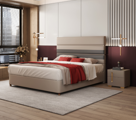 Nowoczesny design Łóżko 180x200 sztuczna skóra łóżko podwójne spanie Pokój Hotel