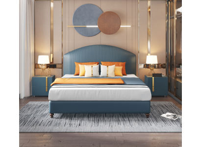 Łóżko Sypialnia Luksusowe Podwójne łóżko Blue Modern Design bed Hotel
