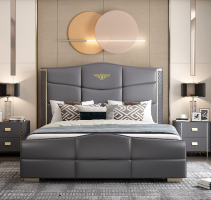 Łóżko Double Design Modern Hotel Luxury Sleep Pokój Meble Rama łóżka