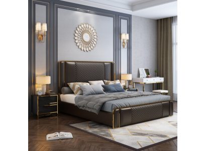 Łóżko Podwójne łóżko Meble Umeblowanie Sypialnia Luxury Design