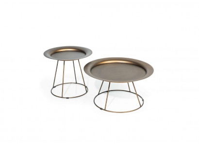 Designerski stolik kawowy Zestaw 2x Salon Stal nierdzewna Modern Luxury Meble