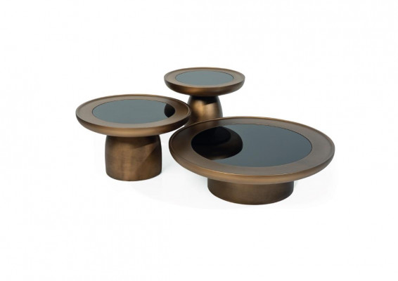 Designerski stolik kawowy Zestaw do salonu 2x Stal nierdzewna Glass Modern Luxury Tabela