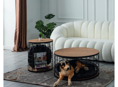 Designerski zestaw 2x stolik kawowy domek dla psa luksusowe meble do salonu stoliki do kawy