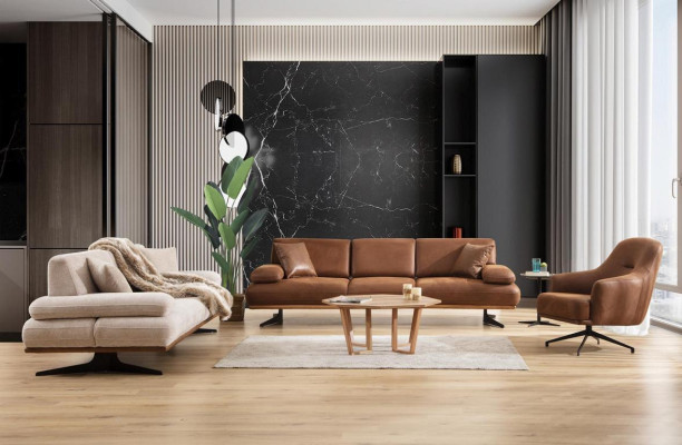 Zestaw do salonu 2-częściowa nowoczesna sofa czteroosobowa luksusowa Fotel Zestaw sofowy