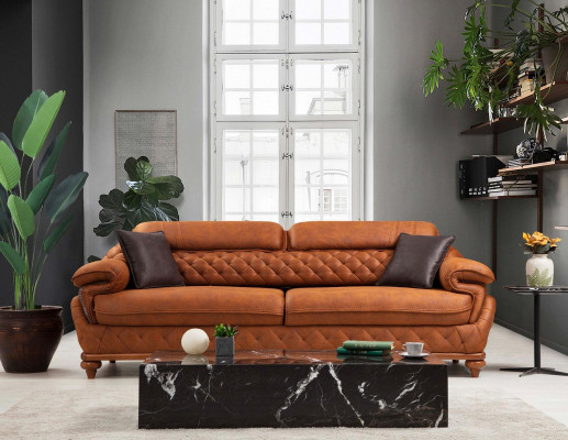 Sofa Trzyosobowa Kanapa Salon Sofy Tapicerowane Nowoczesny Design Luksusowe Meble
