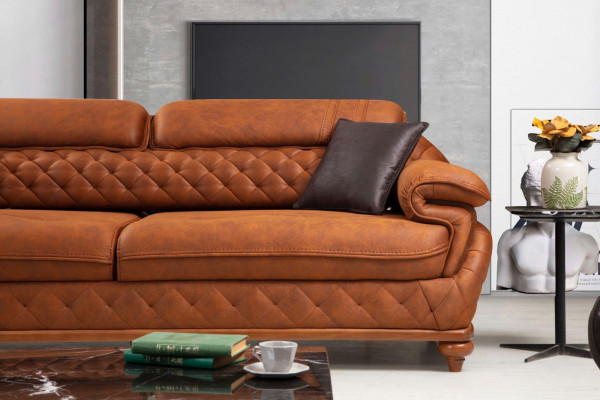Sofa Trzyosobowa Kanapa Salon Sofy Tapicerowane Nowoczesny Design Luksusowe Meble