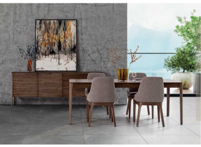 jadalnia Zestaw Dining Group Brown Stół obiadowy 4x Krzesła z Kredensem Tabela
