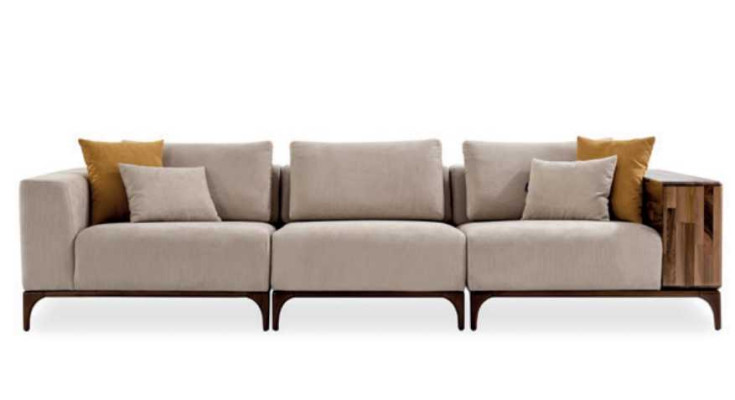 Luksusowa trzyosobowa sofa do salonu o nowoczesnym designie Drewno z tekstyliami