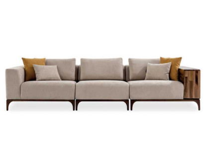Luksusowa trzyosobowa sofa do salonu o nowoczesnym designie Drewno z tekstyliami